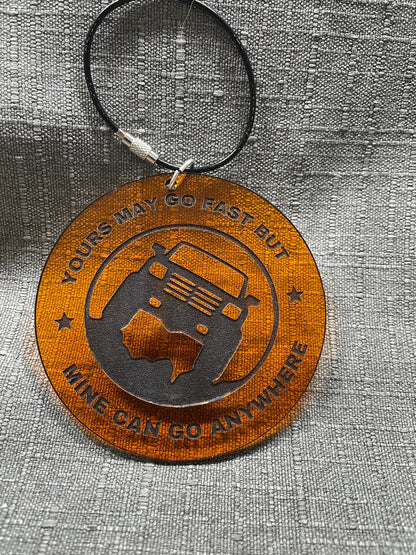 Go Anywhere Acrylic Off Road Vehicle Charm