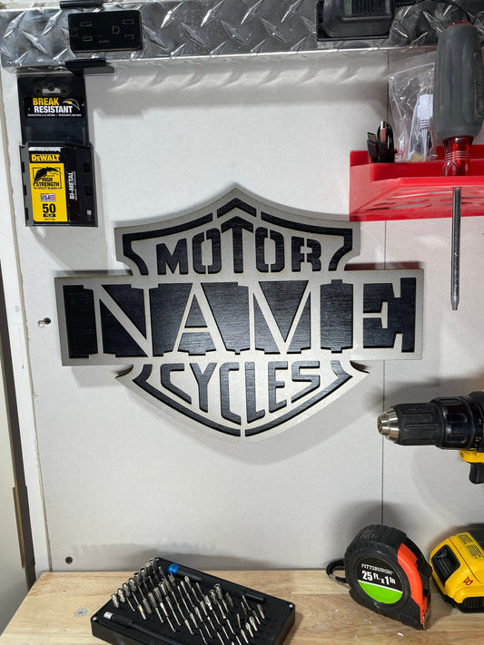 Personalized Motorcycle Name Plaque - Custom Wall Art