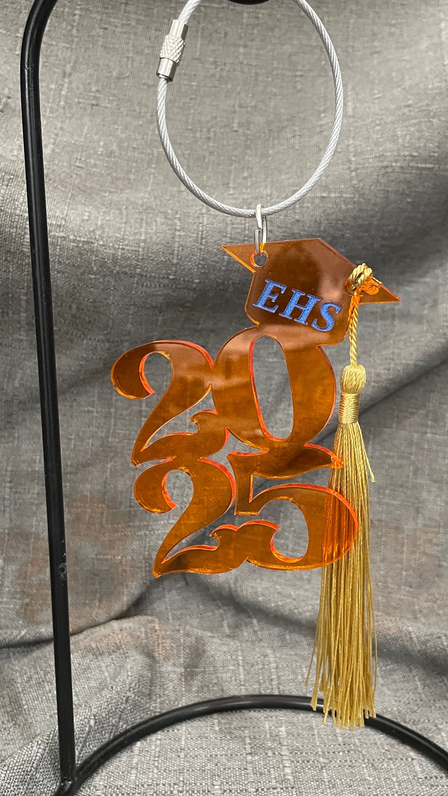 Custom Graduation Year & Hat Car Ornament - Personalized with Year, and School Colors