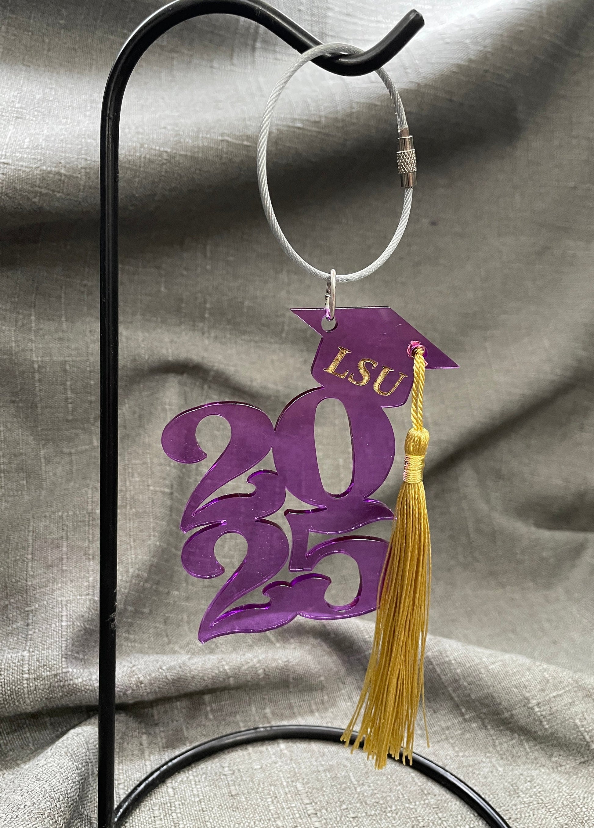 Custom Graduation Year & Hat Car Ornament - Personalized with Year, and School Colors