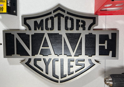 Personalized Motorcycle Name Plaque - Custom Wall Art